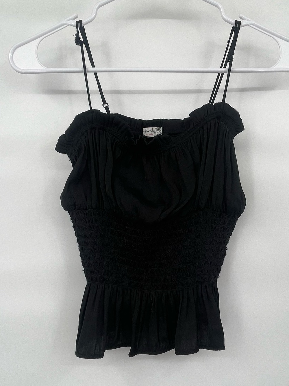 Intimately free people black smocked tank blouse